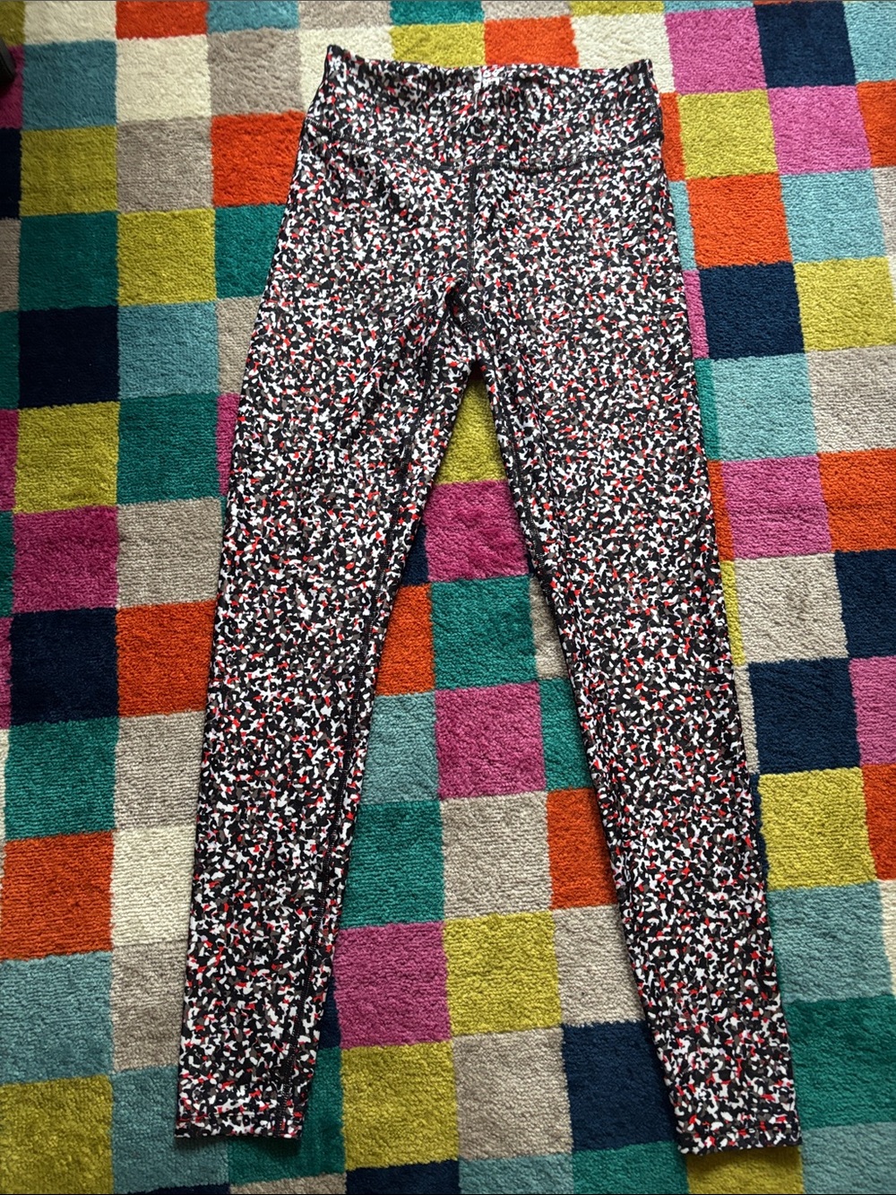 JoyLab Black, White & Red Speckled Workout Leggings